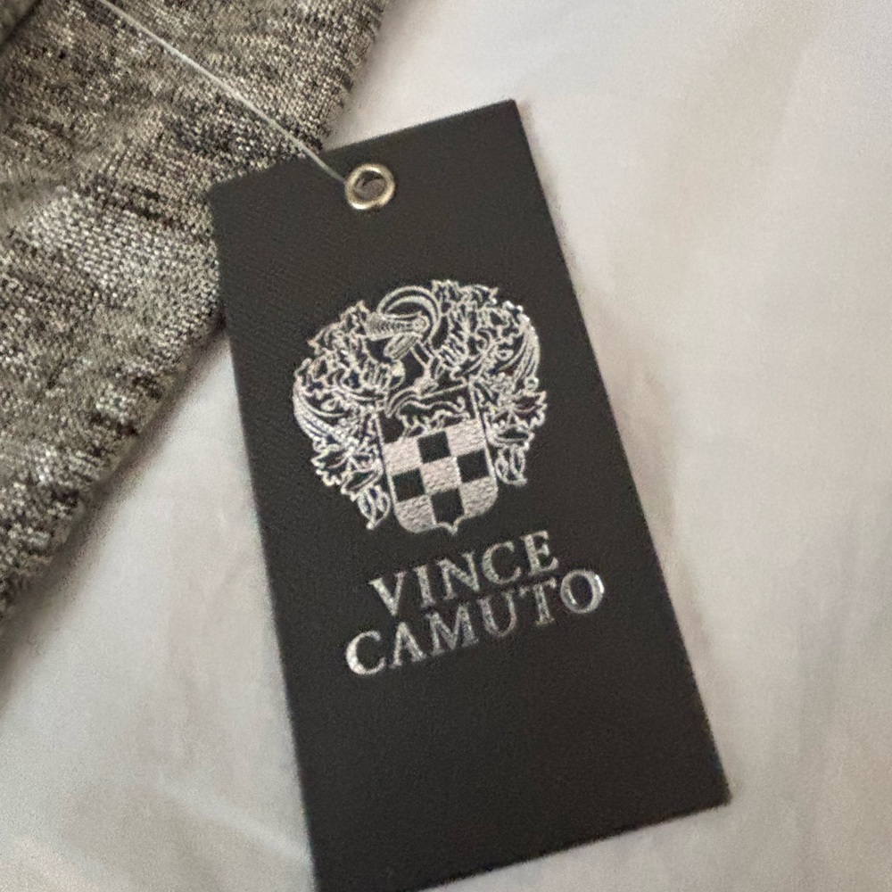 Vince Camuto Silver Metalic V-Neck w Gold Accents Knee Lenght Party Dress 8 NWT - Picture 4 of 6